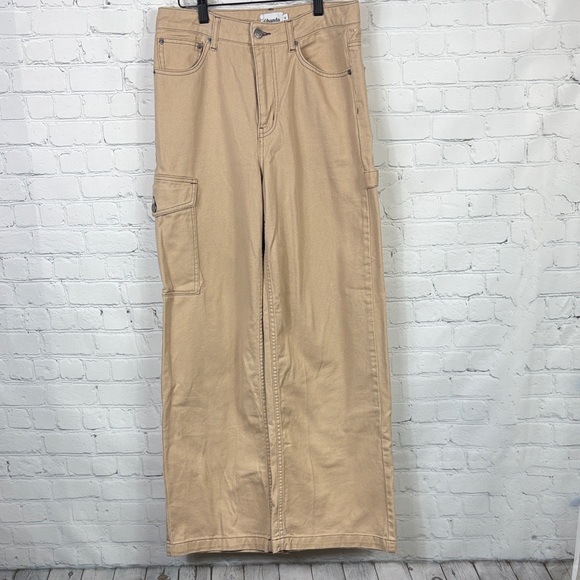 GHANDA 1984 Australia Tan Cargo Carpenter Wide Leg Pants size AUS10/US6 - Picture 1 of 9